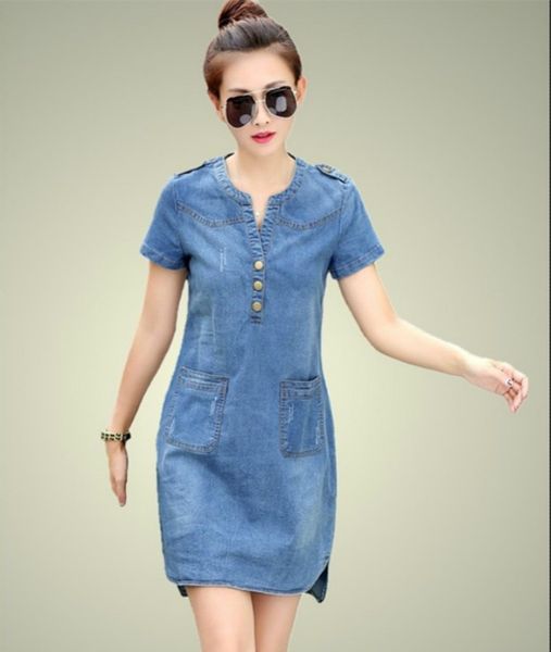 new arrival summer women denim dresses short sleeves loose a word dresses plus sizes v-neck solid denim, White;black
new arrival summer women denim dresses short sleeves loose a word dresses plus sizes v-neck solid denim, White;black