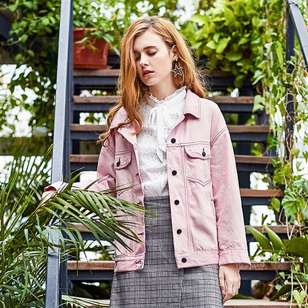 cotton 's denim jacket autumn spring fashion casual england women's windbreaker outwear ladies female jeans coat girls, Black;brown
cotton 's denim jacket autumn spring fashion casual england women's windbreaker outwear ladies female jeans coat girls, Black;brown