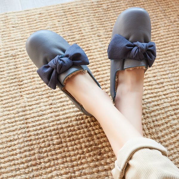 careaymade-korean version of optimized art real leather bow one foot soft leather warm comfortable women's cotton shoes, Black
careaymade-korean version of optimized art real leather bow one foot soft leather warm comfortable women's cotton shoes, Black