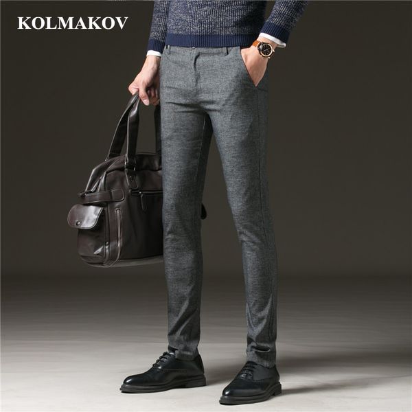 kolmakov new 2018 men's pencil pants skinny new business casual grey trousers homme autumn style mens pants with full length, Black
kolmakov new 2018 men's pencil pants skinny new business casual grey trousers homme autumn style mens pants with full length, Black