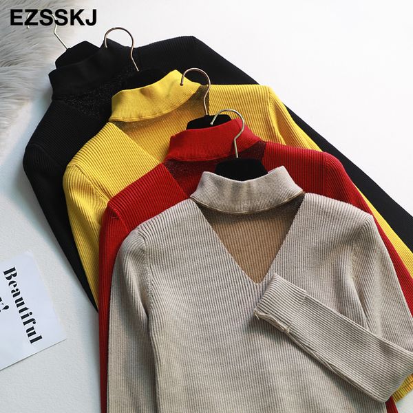 2019 new hollow out highneck autumn winter thick sweater women femlae sweater pullover slim long sleeve jumper, White;black
2019 new hollow out highneck autumn winter thick sweater women femlae sweater pullover slim long sleeve jumper, White;black