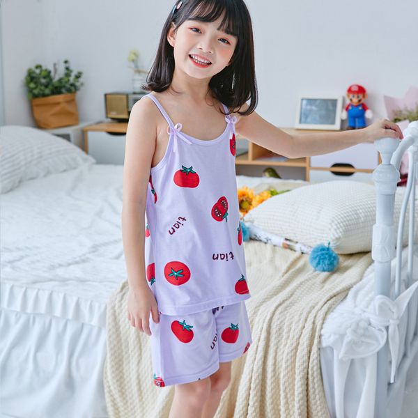 sleeveless printing with bow sling shorts homewear kids pajamas for girls summer sleepwear children girl 5-14years, Blue;red
sleeveless printing with bow sling shorts homewear kids pajamas for girls summer sleepwear children girl 5-14years, Blue;red