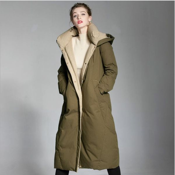 new style winter female down jacket women reversible long duck down clothes thick warm high-end coats fashion ladies overcoat, Black
new style winter female down jacket women reversible long duck down clothes thick warm high-end coats fashion ladies overcoat, Black