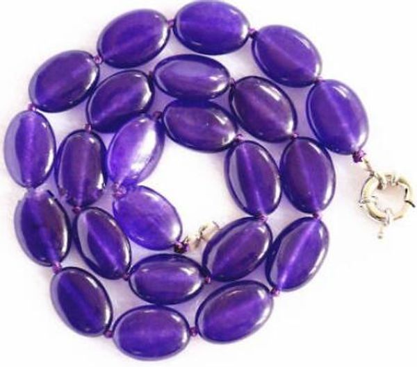 women's 13x18mm 100% natural purple statue oval stone necklace 17, Silver
women's 13x18mm 100% natural purple statue oval stone necklace 17, Silver
