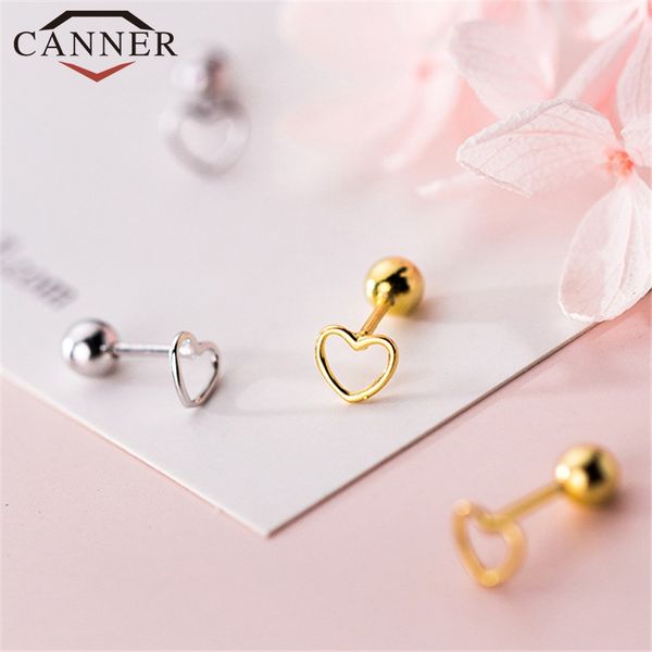 925 sterling silver mini hollow heart screw stud earrings for women gold silver color girl minimalist jewelry korean earrings, Golden;silver
925 sterling silver mini hollow heart screw stud earrings for women gold silver color girl minimalist jewelry korean earrings, Golden;silver