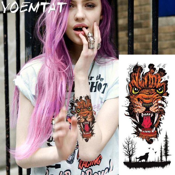 1 piece fantasy color horror tiger large animal temporary tattoo waterproof tattoo sticker for women men
1 piece fantasy color horror tiger large animal temporary tattoo waterproof tattoo sticker for women men