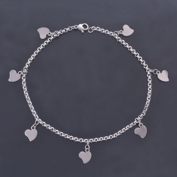 diy customize stainless steel silver color romanfic heart pendant women's anklet chains bracelet foot jewelry, Red;blue
diy customize stainless steel silver color romanfic heart pendant women's anklet chains bracelet foot jewelry, Red;blue