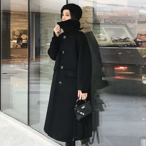 lanmrem 2019 long section woolen coat autumn and winter new solid color lapel single-breasted long-sleeved jacket 19f-a551, Black
lanmrem 2019 long section woolen coat autumn and winter new solid color lapel single-breasted long-sleeved jacket 19f-a551, Black