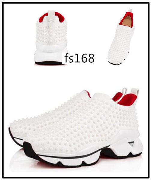 with box designer shoes red bottoms crystal leather sneakers womens rivet spiky junior spike sock krystal donna red bottom 2, Black
with box designer shoes red bottoms crystal leather sneakers womens rivet spiky junior spike sock krystal donna red bottom 2, Black