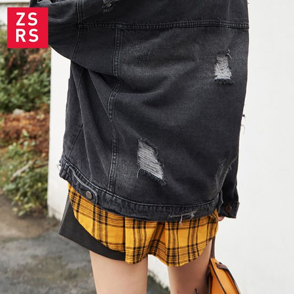 zsrs basic coat bombers vintage fabric patchwork denim jacket women cowboy jeans 2019 autumn frayed ripped denim hole jacket, Black;brown
zsrs basic coat bombers vintage fabric patchwork denim jacket women cowboy jeans 2019 autumn frayed ripped denim hole jacket, Black;brown