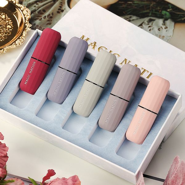 magic nation light extravagance matte lipstick suit 5pc foggy texture velvet watterproof long lasting lip stick gifts for girl
magic nation light extravagance matte lipstick suit 5pc foggy texture velvet watterproof long lasting lip stick gifts for girl