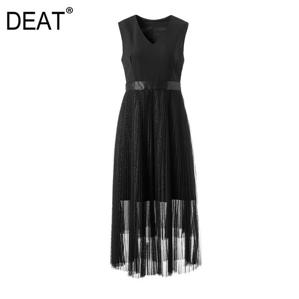 deat 2019 new summer fashion women clothes round neck sleeveless mesh patchwork high waist office vest dress female wf35700l, Black;gray
deat 2019 new summer fashion women clothes round neck sleeveless mesh patchwork high waist office vest dress female wf35700l, Black;gray