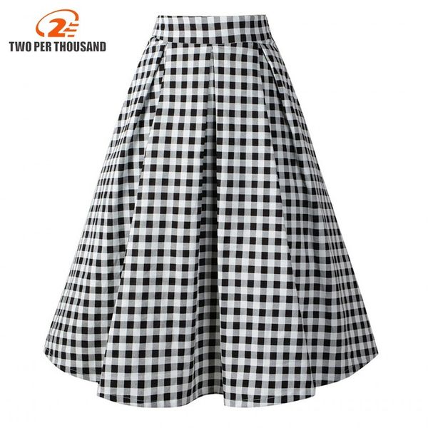 retro print plaid summer skirts womens high waist vintage skirt elegant a-line midi women skirt s, Black
retro print plaid summer skirts womens high waist vintage skirt elegant a-line midi women skirt s, Black
