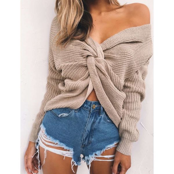 5 colors v neck twisted back sweater women jumpers spring autumn pullovers casual long sleeve knitted sweaters pull femme, White;black
5 colors v neck twisted back sweater women jumpers spring autumn pullovers casual long sleeve knitted sweaters pull femme, White;black