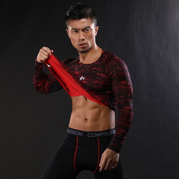 2019 men's compression athletic running training gym t-shirts base layer, Black;red 
2019 men's compression athletic running training gym t-shirts base layer, Black;red