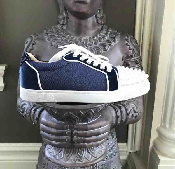 blue denim sole red mens shoes spike junior calf low cut red bottom sneakers luxury party wedding shoes genuine leather spikes casual shoes, Black
blue denim sole red mens shoes spike junior calf low cut red bottom sneakers luxury party wedding shoes genuine leather spikes casual shoes, Black
