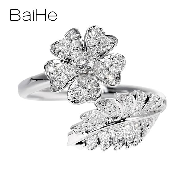 baihe solid 14k white gold 0.32ct natural diamonds women diamond jewelry wedding band trendy flower leaf ring fine jewelry ring, Golden;silver
baihe solid 14k white gold 0.32ct natural diamonds women diamond jewelry wedding band trendy flower leaf ring fine jewelry ring, Golden;silver