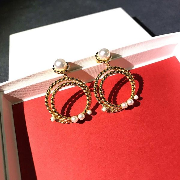super double ring electroplated pearl wild fashion designer earrings luxury designer jewelry women earrings, Golden
super double ring electroplated pearl wild fashion designer earrings luxury designer jewelry women earrings, Golden