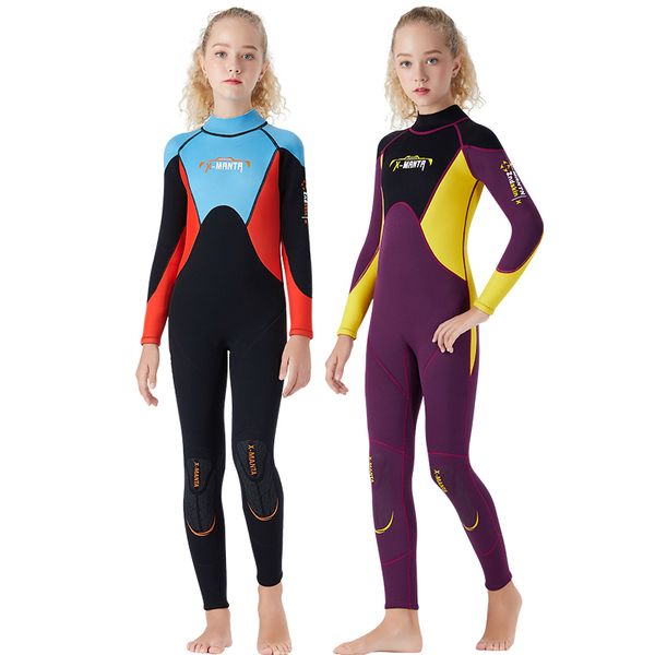 kids 2.5mm chloroprene swimsuit one piece wetsuits surfing suit sun-proof girls full cover thick warm diving suit young swimwear, White
kids 2.5mm chloroprene swimsuit one piece wetsuits surfing suit sun-proof girls full cover thick warm diving suit young swimwear, White