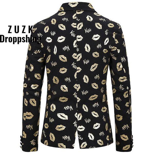 men's suits & blazers suit slim-fit fashion lips bronzing printing men tuxedo blazer us size, White;black
men's suits & blazers suit slim-fit fashion lips bronzing printing men tuxedo blazer us size, White;black