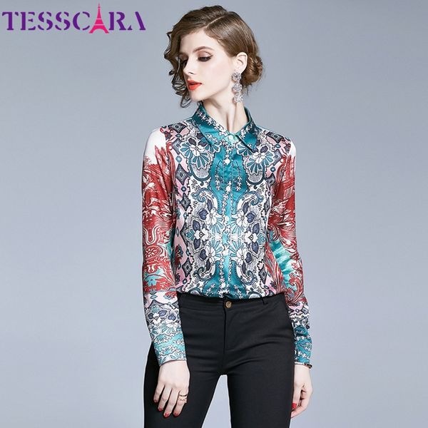 tesscara women spring & autumn vintage print blouse shirt female designer office lady party chemise womens blouses, White
tesscara women spring & autumn vintage print blouse shirt female designer office lady party chemise womens blouses, White