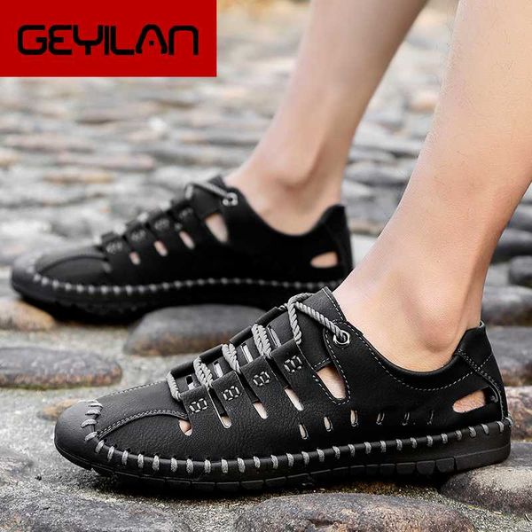 genuine leather beach sandals outdoor men's shoes breathable casual footwear male summer plus size 46 sandalias hombres, Black
genuine leather beach sandals outdoor men's shoes breathable casual footwear male summer plus size 46 sandalias hombres, Black