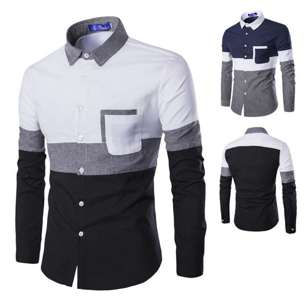 mens patchwork designer shirts lapel neck long sleeve mens casual shirts spring skinny teenager fashion shirts, White;black
mens patchwork designer shirts lapel neck long sleeve mens casual shirts spring skinny teenager fashion shirts, White;black