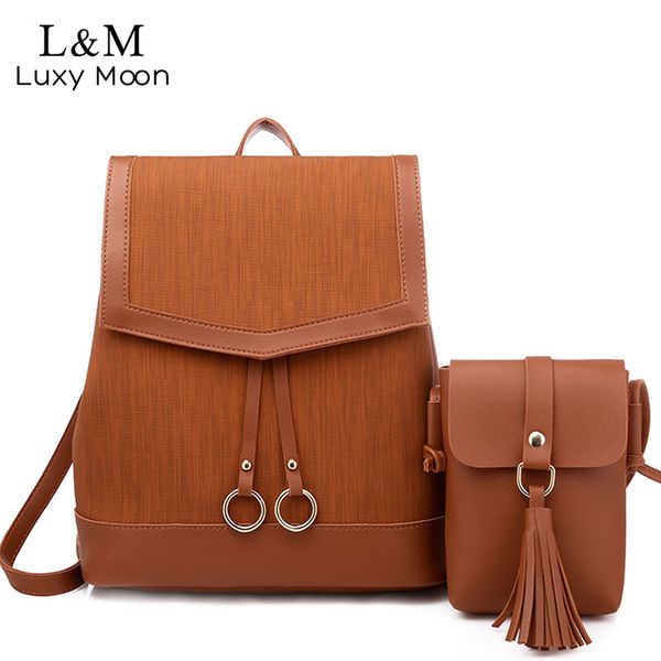 luxy moon vintage backpacks women 2pcs classic shoulder bag for girls school bags leather college backpack xa488
luxy moon vintage backpacks women 2pcs classic shoulder bag for girls school bags leather college backpack xa488