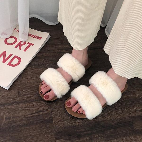 2 colors 2019 new fashion pure white fur women flip flop wear flat bottom fashion wild cross slippers, Black
2 colors 2019 new fashion pure white fur women flip flop wear flat bottom fashion wild cross slippers, Black