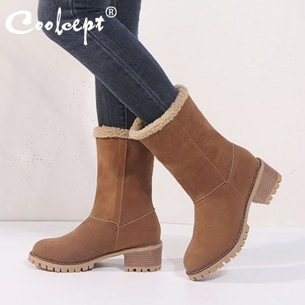 coolcept new arrival women short boots plush fur keep warm winter shoes women fashion platform square heels footwear size 35-43, Black
coolcept new arrival women short boots plush fur keep warm winter shoes women fashion platform square heels footwear size 35-43, Black