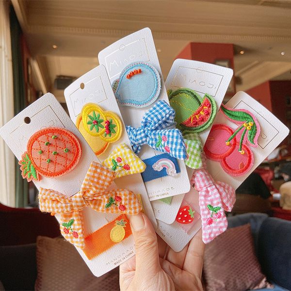 3 pcs simple cute cartoon embroidered fruit hairpins for sweet girl children plaid fabric bow rubber band hair accessories, Slivery;white
3 pcs simple cute cartoon embroidered fruit hairpins for sweet girl children plaid fabric bow rubber band hair accessories, Slivery;white