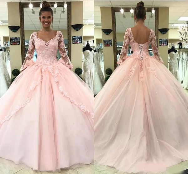2020 light pink quinceanera dresses long sleeves ball gown princess sweet 16 birthday sweet girls prom party special occasion gowns, Blue;red
2020 light pink quinceanera dresses long sleeves ball gown princess sweet 16 birthday sweet girls prom party special occasion gowns, Blue;red