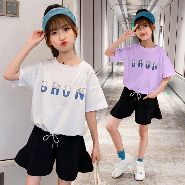 new baby girl clothes set short sleeve sequined letters t-shirts + ruffles shorts cotton casual set summer clothes kids girl, White
new baby girl clothes set short sleeve sequined letters t-shirts + ruffles shorts cotton casual set summer clothes kids girl, White
