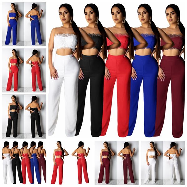 2021 european spring jumpsuit summer solid color lace tube vest jumpsuit support mixed batch, Black;white
2021 european spring jumpsuit summer solid color lace tube vest jumpsuit support mixed batch, Black;white