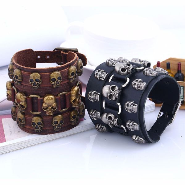 new fashion hip hop wide skull head cuff charm bracelets bangle for men pulseira jewelry gifts, Golden;silver
new fashion hip hop wide skull head cuff charm bracelets bangle for men pulseira jewelry gifts, Golden;silver