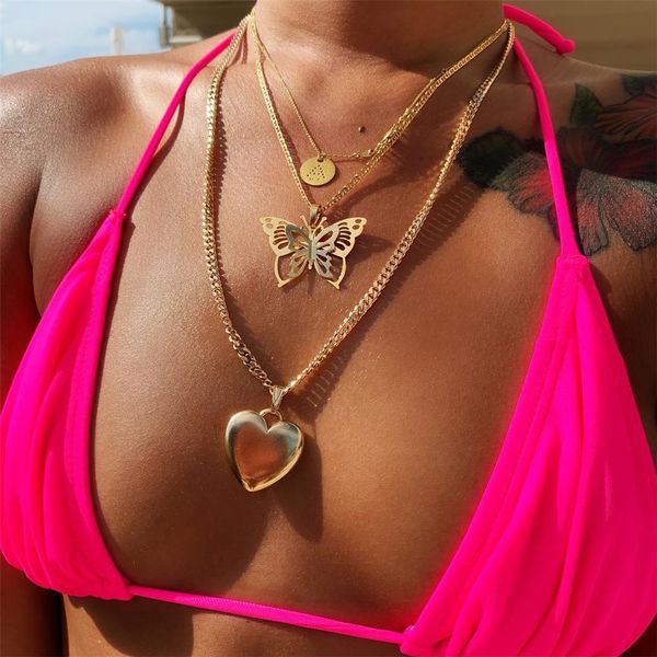 new vintage fashion gold pendant necklaces for women boho heart hollow butterfly letter a sequins multi layer necklace jewelry, Silver
new vintage fashion gold pendant necklaces for women boho heart hollow butterfly letter a sequins multi layer necklace jewelry, Silver
