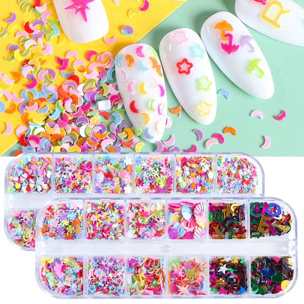 12 grid/set 3d star/heart/letter holographic nail sequins flakes sparkly slices glitter diy polish manicure nails art accessories ch1622, Silver;gold
12 grid/set 3d star/heart/letter holographic nail sequins flakes sparkly slices glitter diy polish manicure nails art accessories ch1622, Silver;gold