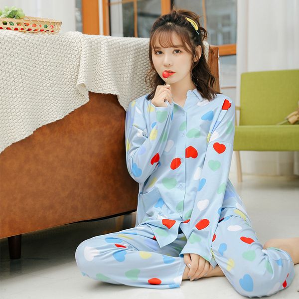 2020 love print lapel long-sleeved trousers pajamas women's home wear loose casual cotton two-piece suit pigiama estivo donna, Black;red
2020 love print lapel long-sleeved trousers pajamas women's home wear loose casual cotton two-piece suit pigiama estivo donna, Black;red