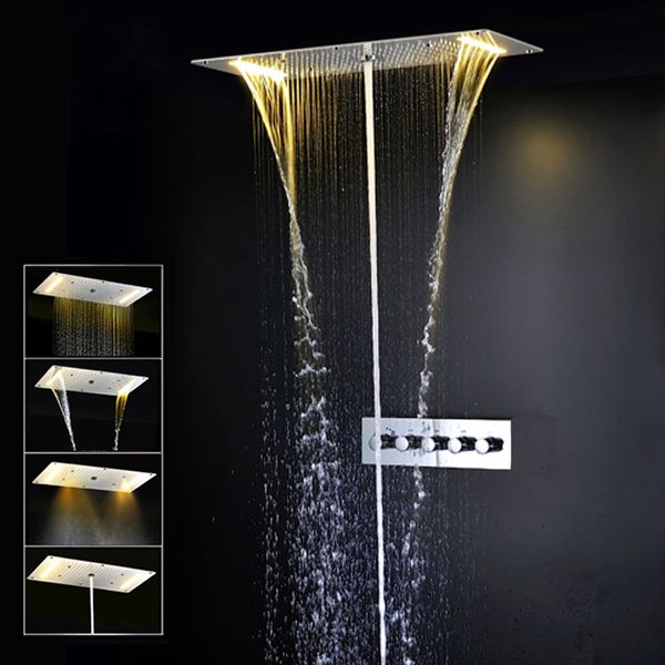 bathroom led shower set 4 ways mixer valve ceiling showerhead panel rainfall waterfall massage bath system faucets 380*700mm
bathroom led shower set 4 ways mixer valve ceiling showerhead panel rainfall waterfall massage bath system faucets 380*700mm