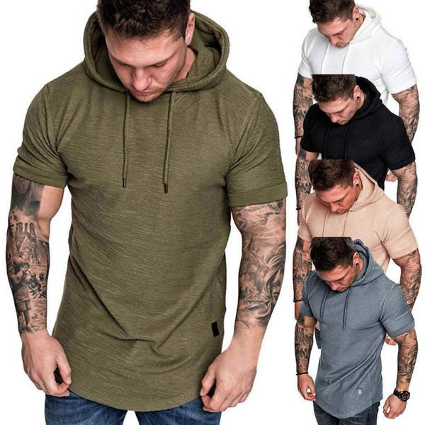 fashion men's slim fit casual popular large size short sleeve hoodie blouse, White;black
fashion men's slim fit casual popular large size short sleeve hoodie blouse, White;black