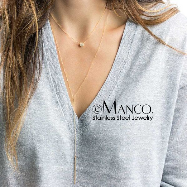 emanco women multi layer necklaces stainless steel long stick round pendants necklaces for women drop shipping statement jewelry, Silver
emanco women multi layer necklaces stainless steel long stick round pendants necklaces for women drop shipping statement jewelry, Silver