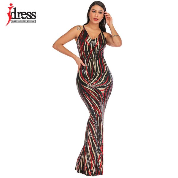 idress 2019 summer spaghetti strap deep v neck robe longue evening party backless bodycon maxi paillette sequin long dress, Black;gray
idress 2019 summer spaghetti strap deep v neck robe longue evening party backless bodycon maxi paillette sequin long dress, Black;gray