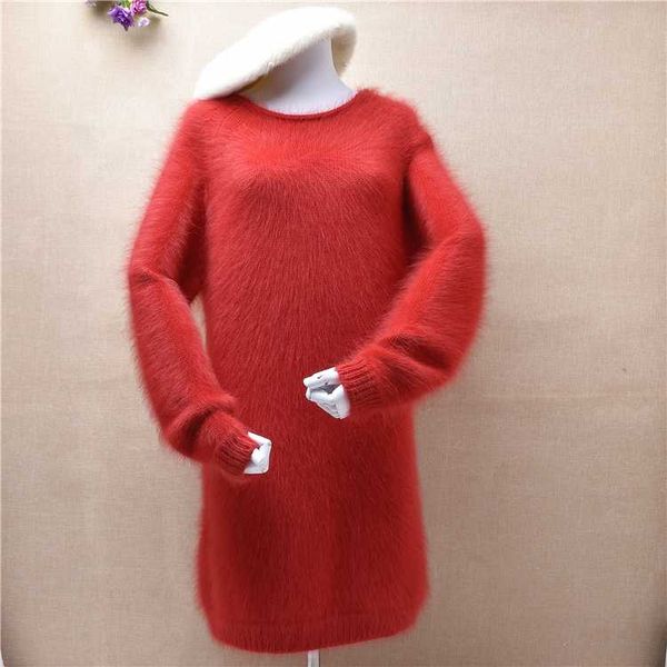 real mink cashmere knitted winter long thick warm pullover christmas red dress angora fur knitted jumper sweater top, White;black
real mink cashmere knitted winter long thick warm pullover christmas red dress angora fur knitted jumper sweater top, White;black