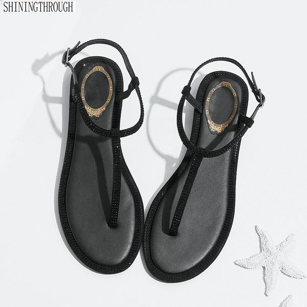 sandals 2019 ankle-strap shoes women flat sandals crystal band summer shoes girl flip flops big size bohemia, Black
sandals 2019 ankle-strap shoes women flat sandals crystal band summer shoes girl flip flops big size bohemia, Black