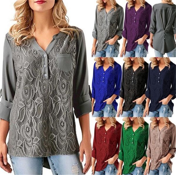 women fashion chiffon button v neck blouse long sleeve shirt regular blusas plus size woman clothing 8 colors s-5xl, White
women fashion chiffon button v neck blouse long sleeve shirt regular blusas plus size woman clothing 8 colors s-5xl, White