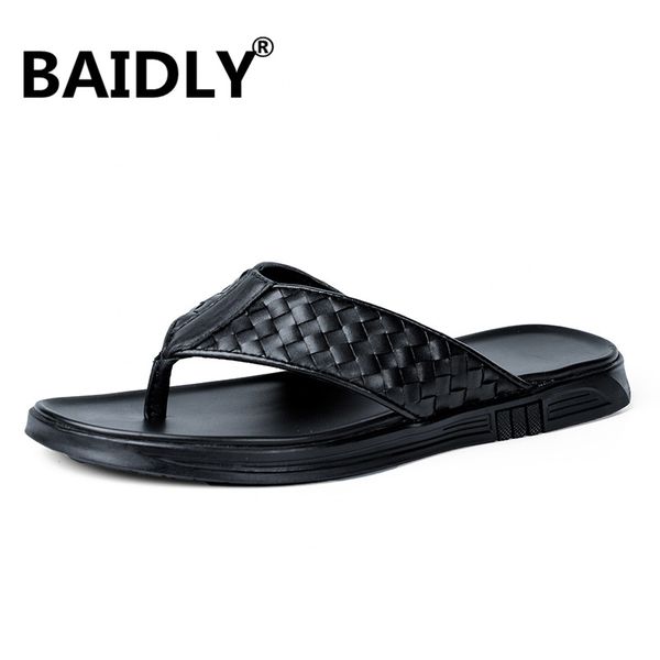 new summer men genuine leather slippers handmade flip flops comfortable breathable beach sandals classic casual flats shoes, Black
new summer men genuine leather slippers handmade flip flops comfortable breathable beach sandals classic casual flats shoes, Black
