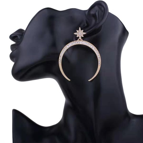 fashion-oop earrings for women crystal star crescent gold dangle huggie earrings party wedding engagement fashion jewelry gift for gf, Golden;silver 
fashion-oop earrings for women crystal star crescent gold dangle huggie earrings party wedding engagement fashion jewelry gift for gf, Golden;silver