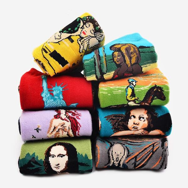 autumn winter fashion retro new abstract oil painting art socks men and women novelty patterned harajuku design gogh socks, Black;white
autumn winter fashion retro new abstract oil painting art socks men and women novelty patterned harajuku design gogh socks, Black;white
