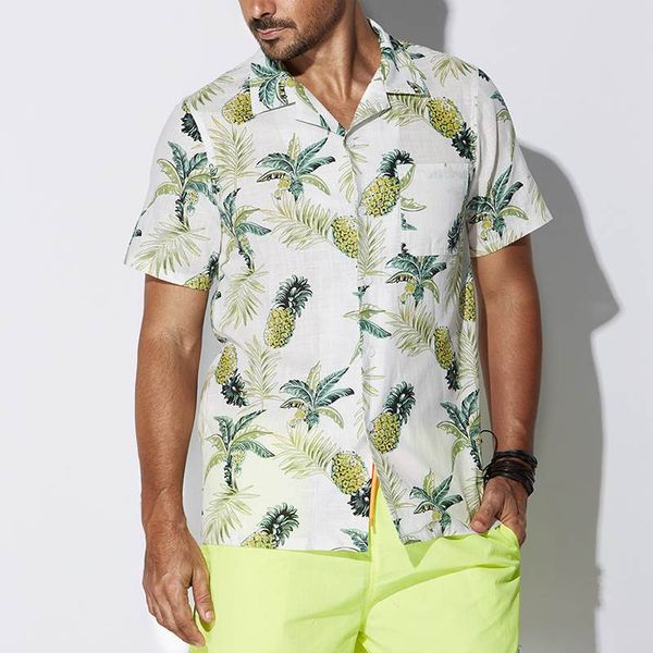 

Septhydrogen Brand Hawaiian Shirts Tropical Mens Shirts Dress Short Sleeve Lapel Collar Floral Beach Vacation Clothing Summer