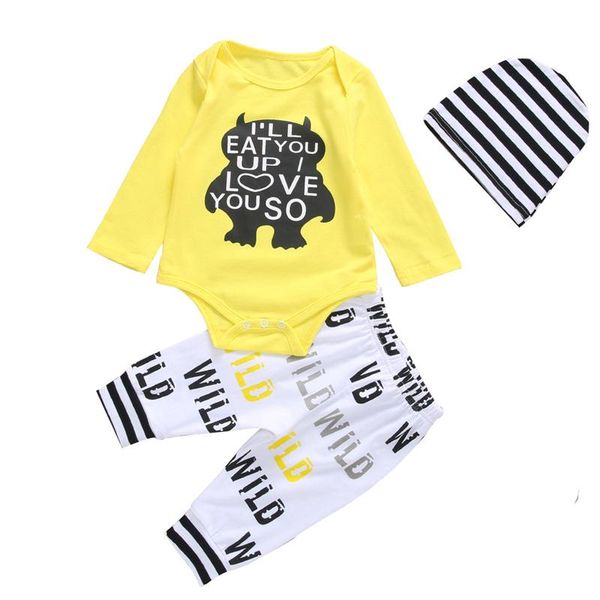 baby boy clothes newborn long sleeve bear letter printed yellow romper+pants+hat 3pcs set children clothing sets, White
baby boy clothes newborn long sleeve bear letter printed yellow romper+pants+hat 3pcs set children clothing sets, White